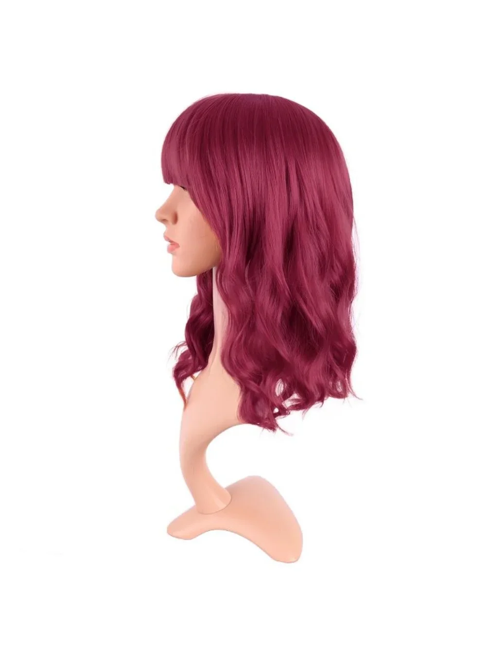 Women's Blood Red 14 Inch Fresh Bright Synthetic Ordinary Short Wavy Curly Wigs